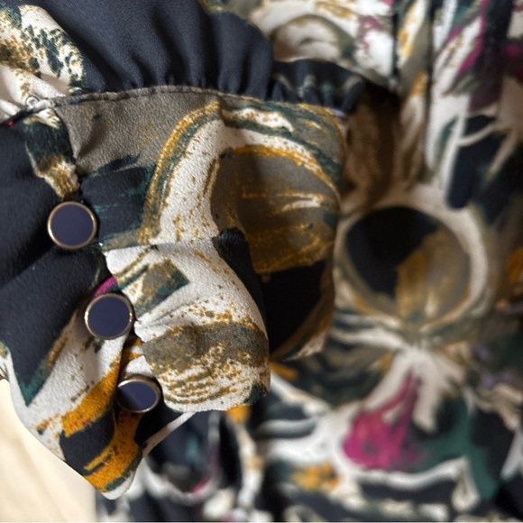 Seven7 Melissa McCarthy Blue Long Sleeve Floral With Front Pockets Tunic 3X - Picture 7 of 16